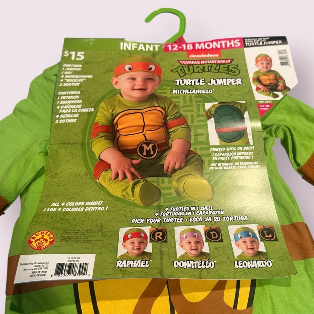 NWT Baby Nickelodeon Teenage Mutant Ninja Turtles Michelangelo Costume